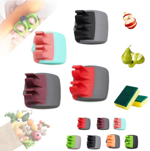 Multifunctional Hand Fruit Peeler, Two-Finger Protective Peeler, Fingervegetable Peeler Palm Peeler, Silicone Finger Grips Peeler, For Pumpkin Carrot Cucumber Potato Peeling (4pc,A)