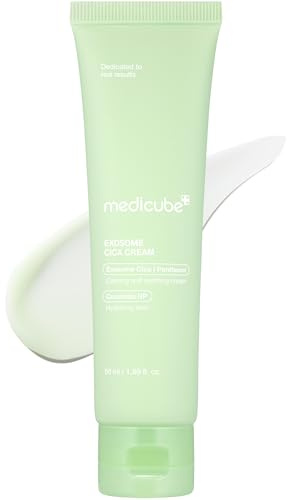 medicube Exosome Cica Tea Tree Cream for Sensitive Skin with Centella Asiatica help reduce redness and breakouts. | Low-irritating, Moisturising Daily Texture Care | Korean Skincare | 50ml