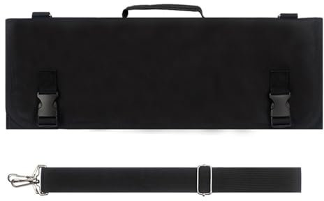 F Fityle Bolsa Enrollable para Cuchillos de Chef con Ranuras, Soporte para Cuchillos, portátil, Bolsa para Cuchillos, Estuche para Cuchillos para Cocina,
