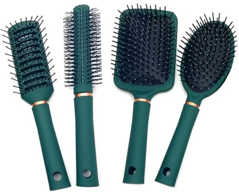 Eastrise 4-Pack Anti Static Massage Oval Comb Round Hair Brush Set,Vent, Detangling, Paddle Brush for Wet or Dry Hair's Detangle, Massage