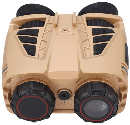 Gugxiom Night Vision Goggles, 4K Night Vision Binoculars for Adults, Viewing Range, 16x Digital Zoom för Camping Vandring & Security, 1,3 Tums Dubbel Skärm (Gul)