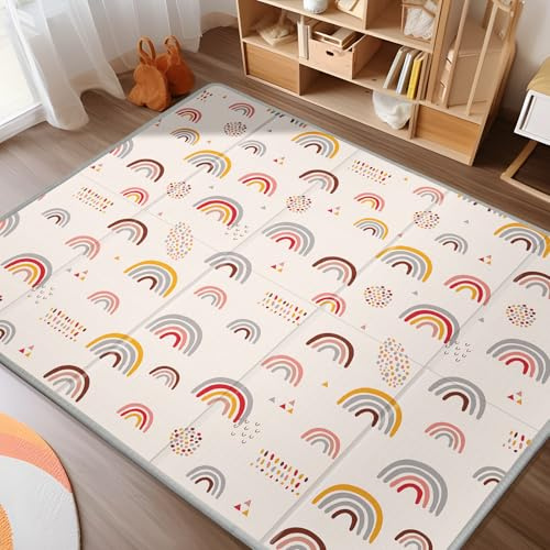 JOYNOOK Alfombra Bebe Acolchada Plegable - Infantil Colchoneta Suelo Habitacion Bebes Acolchado Tapete NiñOs Gateo Lavable Alfombras Infantiles para Manta Colchonetas NiñO Tatami 150 X 180