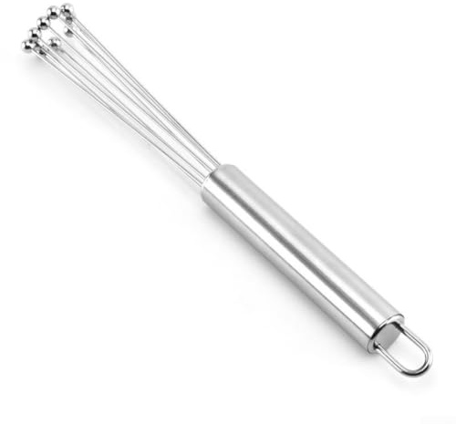 Frusta in acciaio inox con punte a sfera, 27 cm, per uova, impasto, panna, utensile da cucina, robusta, lavabile in lavastoviglie