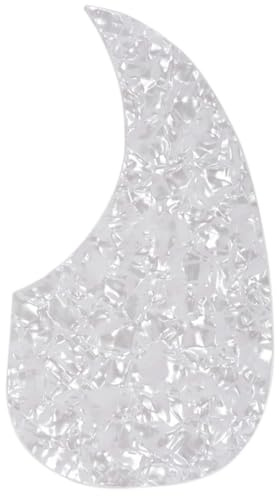 Musiclily Pro Teardrop Acoustic Guitar Self-adhesive Pickguard White Pearl