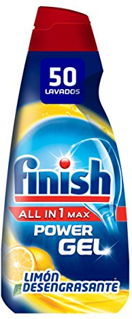 Finish All in 1 Max Power Gel Limón Desengrasante Detergente Lavavajilla (50 lavados) - 1000ml