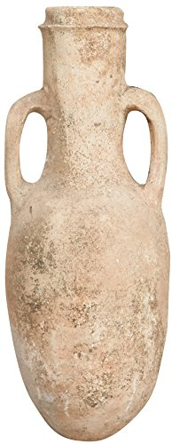 Biscottini Terrakotta-Amphore 53x28x28 cm | Dekorative Vase für drinnen und draußen | Home Decor (Eisensockel Nicht enthalten)