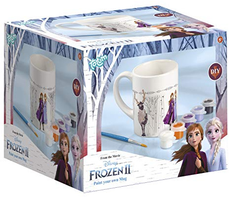 Frozen II Becher zum Selbstbemalen: Tasse zum Ausmalen Motiven, Pinsel