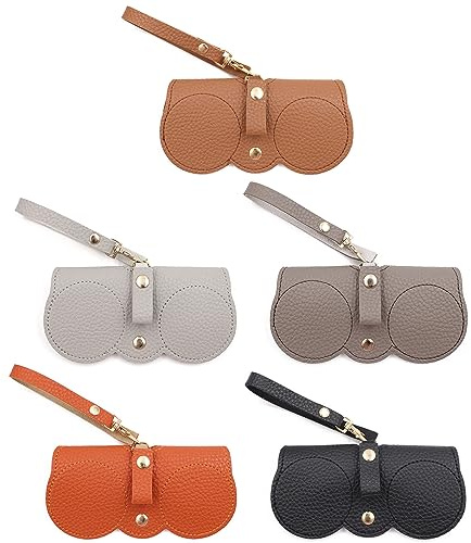 Suuwwn Étui à Lunettes Portable,5 Pièces Etui Lunettes Souple Sac à Lunettes de Soleil en Cuir Souple Pochette à Lunettes Sac Organisateur De Lunettes Etui Lunettes De Soleil Rangement de Lunettes