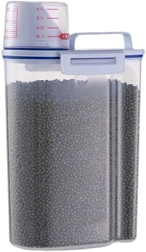 WANGZAIZAI Contenitori da 2 l, ermetici con coperchio + misurino, per alimenti e animali domestici