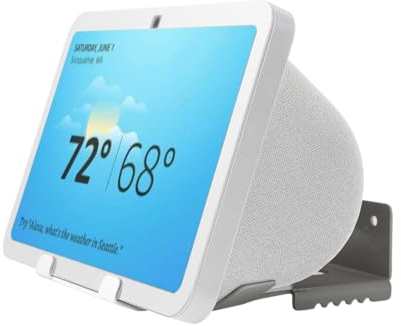 shinar Metall Halterung Wandhalterung NUR für Echo Show 8 3. Generation Ständer Zubehör für NUR Echo Show 8 3. Generation mit Kablemanagement (Weiß)