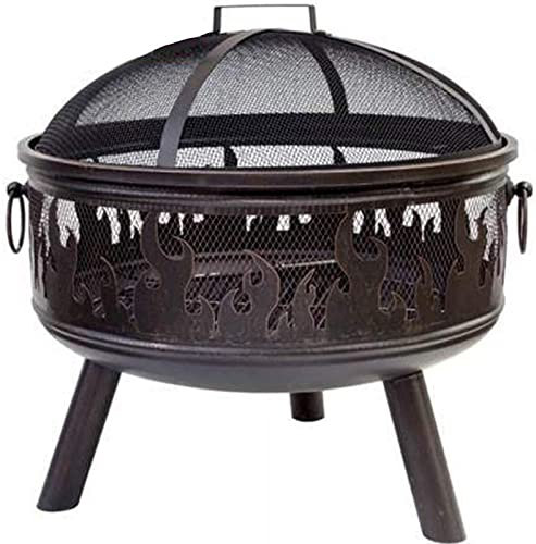 NOALED Braciere da Esterno con griglia da Giardino, braciere da Giardino, caminetto a Legna da Esterno con Poker Spark