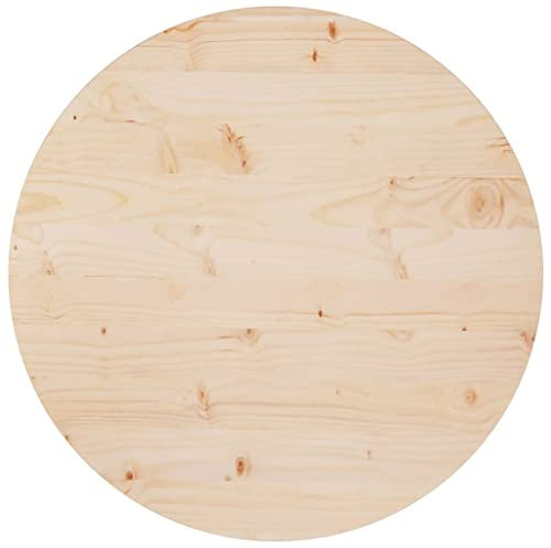 Myheimly Tischplatte Ø70x2,5 cm Massivholz Kiefer