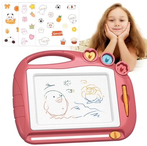 Magnetische Maltafel, Große Magnetische Maltafel Zaubertafel, Magnettafel Reisegröße Mit Magnetstift Und 3 Stempeln, Für Bildung, Lernen,Reisen, Mitgebsel Burtstag Geschenke Zur Einschulung