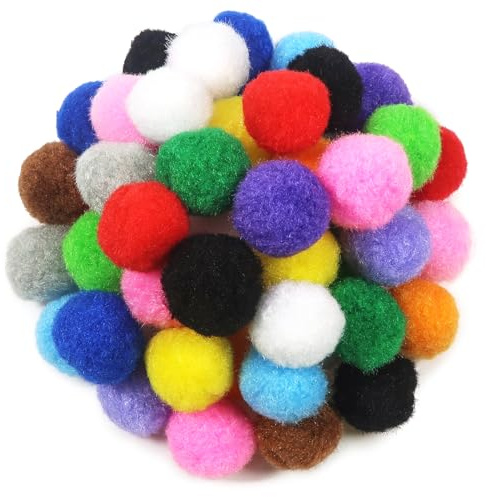TOAOB 50 Pezzi 30 mm Pompon Colorati per Lavoretti Grandi Pompon 3 cm Palline Di Feltro per Cucito Fai Da Te Decorazioni Festa Artigianato