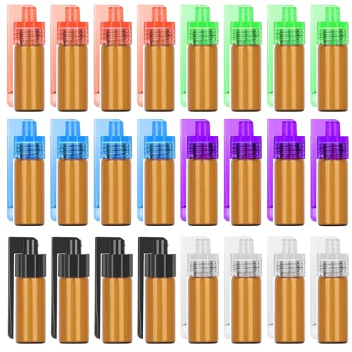 Gewürzpulver Dosierer, 24 Stück Gewürzpulver Werkzeug Set mit Löffel, 6ml Auslaufsichere Mini Aufbewahrungsflasche für Salz, Pfeffer, Gewürze, Pulver Portionierer Set für Camping, Küche, Reisen