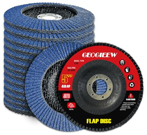 GEOGIEEW Disco Abrasivo Lamellare Ø115mm 20 Pezzi, Dischi per Smerigliatrice Angolare con Grana 40/60/80/120, Disco per Legno Smerigliatrice, Adatto per Acciaio Inossidabile Metallo e Legno