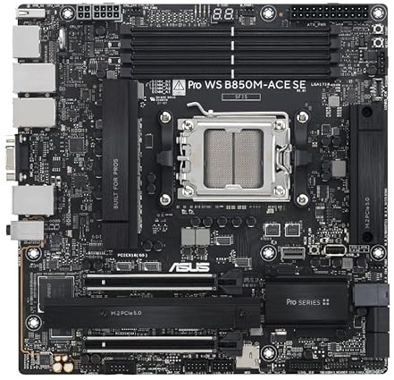 Asus Pro Ws B850M-Ace Se - Motherboard - Micro Atx - Socket Am5 - Amd B850 Chipsatz - UsB-C 3.2 Gen2, Usb 3.2 Gen 2, UsB-C 3.2 Gen 2x2, Usb4 - 10 Gig