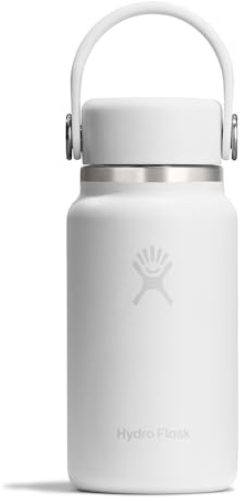 Hydro Flask – Micro Hydro 200 ml (6.7 oz) – Leakproof, Insulated Mini Flask with Clip-On Strap – Cold & Hot Up to 7 Hrs – Compact & Durable – White