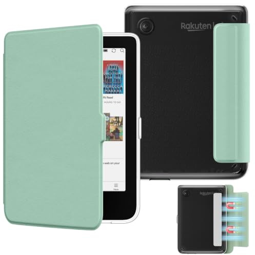 MoKo Magnetic Case for 6 Kobo Clara BW/Colour/ 2E, Agave Green | Detachable Magnetic Case for 6 Kobo Clara 2022/ 2024,Ultra Clear Back, Scratch-Proof, Light Shell Cover, Auto Wake/Sleep