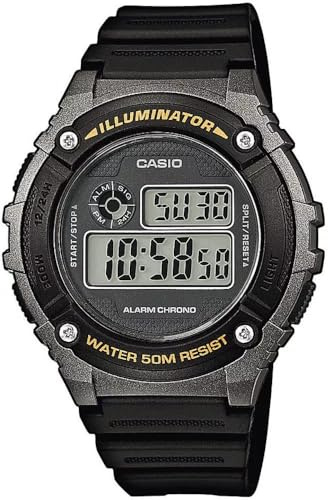 Casio Uhr mit japanischem Uhrwerk W+216H.1B 46 mm, Schwarz, Streifen