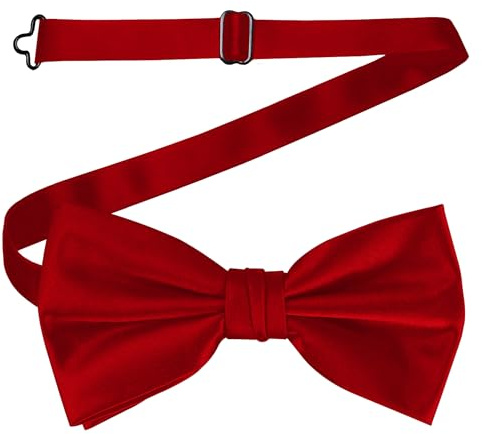 Trimming Shop Satin Chic Cou Noeud Cravate Solide Rouge Profond Couleur Réglable Papillon Noué Nœud Papillon Smoking Homme Femme Enfants Habillé Décontracté Soirée Accessoire Mode