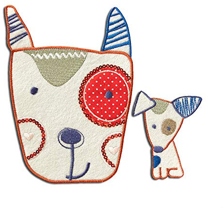 Catch the Patch Set Hund - (Größe: verschiedene Größen) Aufnäher, Bügelbilder, Aufbügler, Applikationen, Patches, Sticker zum Aufbügeln oder Aufnähen – für Kleidung, Taschen, Jacken