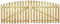 Doppelflügel StaketenTor 'Premium' 300x100/120 cm - oben – kdi / V2A Edelstahl Schrauben verschraubt - aus getrocknetem Holz glatt gehobelt – oben gebogene Ausführung - kesseldruckimprägniert