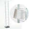 Design CD Regal Tower | 138x20 cm (HxB), Metall mit Glasfuß | stilvolle CD Aufbewahrung, Retro CD Rack für ca 126 CDs, CD Ständer | Farbe: weiß