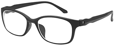 LJIMI Gafas de Distancia Retro Para Hombre y Mujer - TR90 Ligero Montura Completa Negras Con Protección Contra la Luz Azul y Antirreflejos - No Son de Lectura