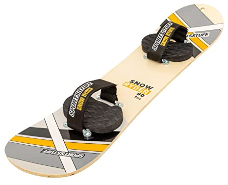 SportsStuff Snow Ryder, Hardwood Snowboard, Perfect for Beginners and Backyard Fun YELLOW 90cm