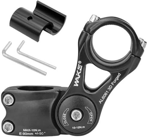 CYSKY Bike Stem Universal 31.8mm and 25.4mm Adjustable ± 90 Degree 90mm MTB Stem Bike Stem Riser Short Handlebar Stem for Mountain Bike Road Bike BMX City Bike Bicycle