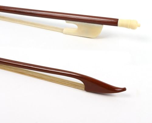 YoungMonic Advance - Arco para violín 4/4, tamaño completo, madera de Brasil, hueso bovino, rana natural, arco barroco para violín