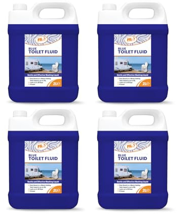 Filo Blue Toilet Fluid 8L – Eco friendly Waste Holding Tank Cleaner for Caravan, Motorhomes, Campervans - Odour Control - Chemical Liquid for Camping/Portable Toilets.