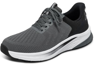 Orthofeet Men's Orthopedic Hands-Free Tilos Slip-On Sneakers, Grey, Size 8.5 Wide