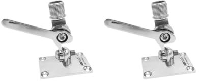 2 set of Stainless Steel Marine Boat Radio VHF Antenna Adjustable Ratchet Base Mount