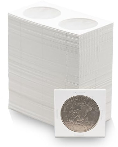Coin Shield 50 Large Dollar 2x2 Cardboard Coin Flips with Mylar Windows Archival Safe