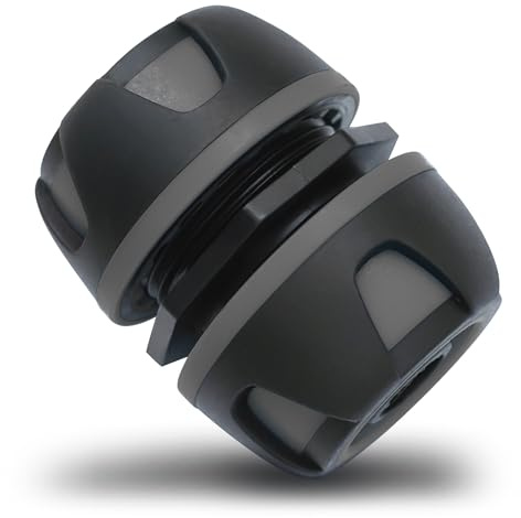 YourCasa Connettore per tubo da 3/4 pollici (19 mm) per 2 tubi dell'acqua, connettore per tubo da giardino, raccordo per tubo, adattatore per tubo di collegamento, raccordo doppio (antracite)