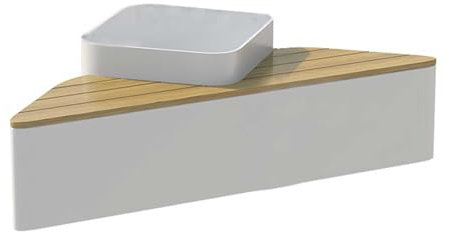 Banco con jardinera, Cama y banco de jardín elevados en forma de triángulo for exteriores, combinación de jardín en esquina, cajas de jardineras de metal resistentes a la intemperie for flores, banco