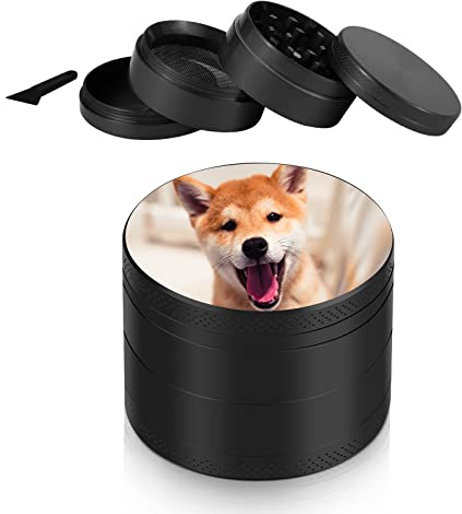 EinzigGeschenk Grinder personalizzabile in acciaio inox con propria foto - 6 colori (nero, rosso, argento, grigio beige, verde, blu) - Macinaspezie personalizzato per cucina, caffè e regali (nero)