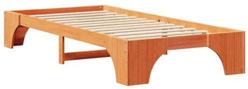 vidaXL Cadre de lit Brun Cire 80 x 200 cm Pin Massif, Cadre de lit en pin stylé, Design rectangulaire, mobilier Moderne, en Bois Massif, pièce Fonctionnelle pour intérieur