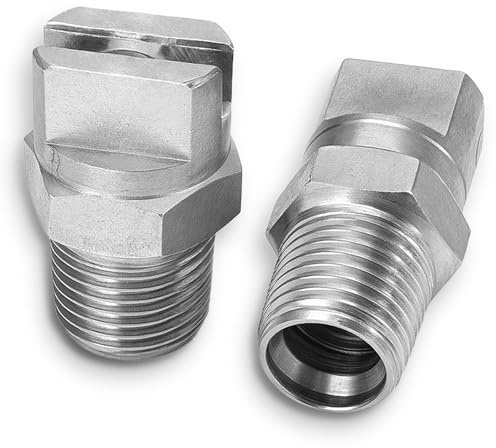 MAX MANUFACTURING Flat Fan Spray Tip 95015 – 1/8 Male Thread 304 Stainless Steel Nozzle for Carpet Cleaning Wand, Industrial, Agricultural, Landscaping & Cleaning Applications (Pack of 2)