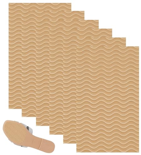 6 stycken skosulor, reparation, halkfria sulkuddar, gummisulor för fastsättning, gummisulor för fastsättning för sulor för alla storlekar (15 x 10 cm, khaki)