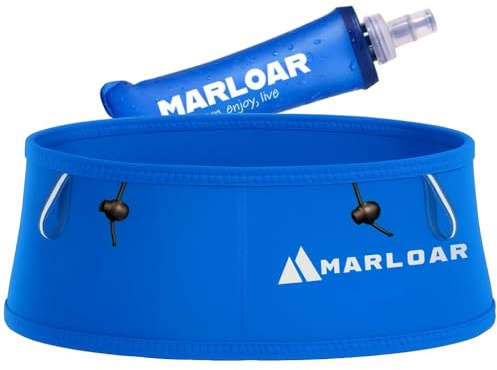 MARLOAR Löpningsbälte med Inbyggd Mjuk Flaska 250 ml – Löparväst Unisex, Nummerbälte och Stavväska, Terränglöpning, XL, modern