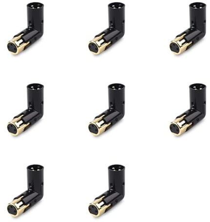 Yoeruers 8 Adaptateur d'angle XLR 3 Broches Réglable Mâle à Adaptateur XLR à Angle Droit Adaptateur XLR à 90 Degrés
