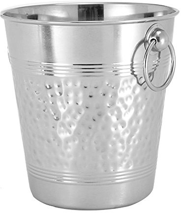 American Metalcraft WB9 Hammered Stainless Steel Champagne Service Bucket, Silver, 5-Quart
