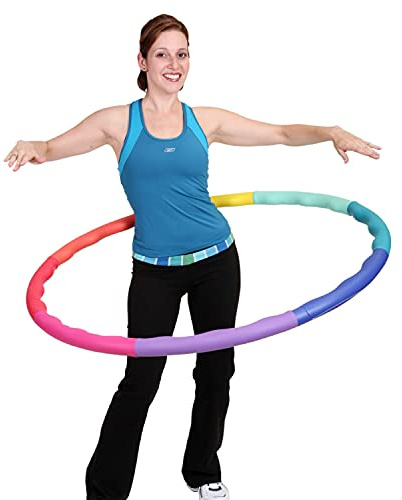 Weighted Hula Hoop, ACU Hoop 4M - 4 lb Medium, Weight Loss Fitness Workout Sports Hoop with ridges. (Rainbow Colors)