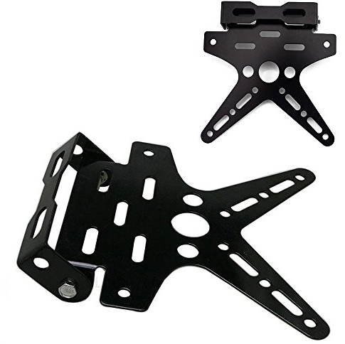 PolarLander réglable Moto Noir Inscription Plaque d'immatriculation Support Universel