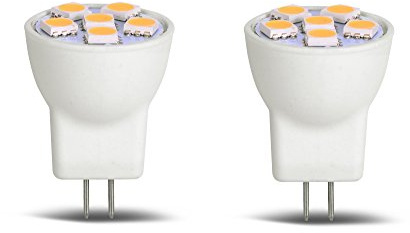 MR8 Light Bulb LED Replacement For Mini Halogen Recessed Lamps 12 Volt 1 Diameter GU4 RV Boat Camper Yacht Train Motor Home Interior Tiny House Ship Van Truck Sprinter Lighting - Warm White - 2 Pack