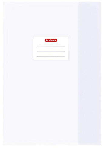 Herlitz Heftumschläge/Hefthüllen Din A4 / Baststruktur (Weiß, 5er Pack | A4)