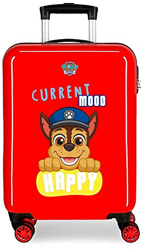 Paw Patrol La Pat' Patrouille Playful Valise Trolley Cabine Rouge 38x55x20 cms Rigide ABS Serrure à combinaison 34L 2,6Kgs 4 roues doubles Bagage à main